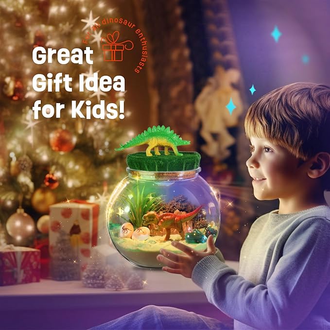 LAOESE Dinosaur Toys for Kids - Dinosaurs Terrarium Kit for Kids - Birthday Gifts for Boys Ages 4 5 6 7 8-12 Year Old - DIY Dino Toys for Boys - Arts and Crafts Kit for Kids