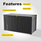 PatioZen 180 Gallon Resin Deck Box, Lockable Weatherproof Outdoor Storage Box for Furniture, Garden Tools and Tools Storage, Waterproof Outside Storage Boxes - Black