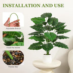 28'' Fake Plants Large Artificial Tropical Plants Indoor Tall Plant, with White Planter Ideal, for Home Living Rooms, Patios, Porches, Bathrooms, and Outdoor Decor