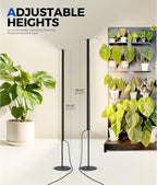 Barrina T1S Standing Grow Light for Indoor Plants with Timer, 65W 660nm High PPFD Full Spectrum, Tera Series Vertical Grow Lights Adjustable Height 5FT-5.6FT, Foot Switch, Non-Glare Design, Black