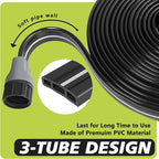 Sprinkler Hose with Holes 75 Ft (25 ft 3pack), Flat Soaker Hose 75 ft with Garden Staples and Splitters, Drip Line Irrigation Hoses for Lawn, Vegetable Watering Hose (75 ft)