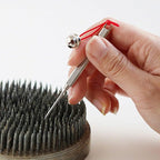 Wazakura Ikebana Kenzan Pin Cleaning and Straightener 2.6"(70mm) Made in Japan, 2-in-1 Repair Tool for Flower Holder Pin Frogs, Stainless Steel