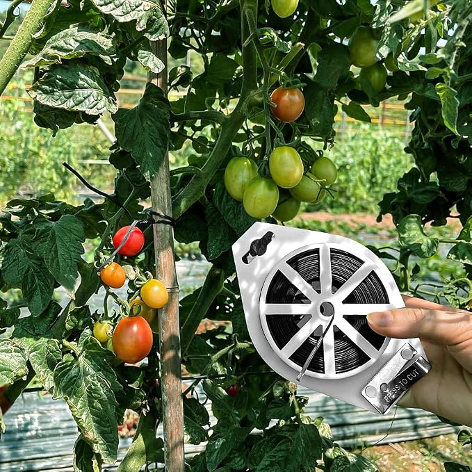 Shintop 328 Feet Garden Plant Twist Tie with Cutter for Gardening, Home, Office (Black)