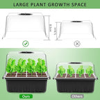 YAUNGEL Seed Starting Trays, 10 Pack 120 Cells Thicken Seed Starter Tray Kit with Humidity Dome/Heightened Lids Durable Growing Trays for Greenhouse & Gardens, Black