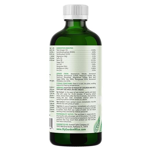 GARDENWISE 3-1-2 Liquid Fertilizer Concentrate with Micronutrients - Ideal Snake Plant Food for Sansevieria (Dracaena trifasciata), Indoor Plant Care (16 OZ)