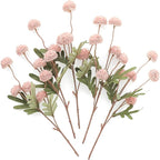 Floroom 5pcs Shabby Blush Faux Silk Mums Artificial Flowers, Bulk Fake Small Mini Chrysanthemums with Stems for DIY Wedding Centerpieces Floral Arrangements Vase Fillers Home Decorations