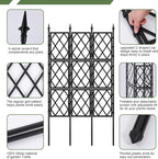 5.25FT Garden Trellis for Climbing Plants Outdoor, Black Iron Pipe Support Fence,Metal Wall Lattice Climbing Frame for Potted Plants Indoor for Ivy Vines Vegetable Flower, Patio, Lawn, Yard, Backyard