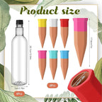 SiliFine 6 Sets Plant Watering Devices Include Terracotta Self Watering Spikes and 26 oz Plastic Bottles, Slow Release Vacation Insert Automatic Plant Waterer Device (Clear and Mixed Color)