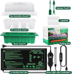 Verdenu 3PK Seed Starter Tray with Grow Lights and Tempe-Control Heat Mat, 36-Cell Large Seedling Starter Kit with Humidity Dome, Adjustable LED Lighting for Seed Germination,Temperature Adjustable
