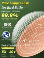 Mellbree 4-Pack Premium Copper Cleaning Disc, 0.6mm Thick 99.99% Pure Copper with Stable Triple-Point Support, All-Season Physical Water Care for Bird Baths