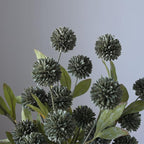 VIERENA 12 Pcs Faux Silk Pompon Mum Artificial Flowers for Vase -27", Bulk Fake Chrysanth Branches with Stems for DIY Bouquet Centerpieces Wedding Fillers Arrangements Shower Decorations (Dark Gray)
