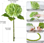 ZYTUYO 4 Pcs Real Touch Light Green Dark Green Hydrangeas Artificial Flower 21'' Realistic Faux Latex Hydrangeas Flower for Home Decor Kitchen Living Room Spring Table Wedding Xmas Arrangement
