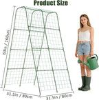 Miory Cucumber Trellis, 63" Tall U-Shape Trellis for Raised Bed, Garden Arch Trellis for Climbing Plants Outdoor, Plant Support for Vines, Steel with PE Coated (32" Lx32 Wx63 H)