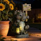 Joint Honglin Solar Dragon Garden Statue with Lantern, Resin Outdoor Yard Decor Figurine, Waterproof Solar Powered Light for Patio, Lawn, Walkway & Front Porch (Dragon)