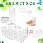 33 Pcs 60 ml Large Floral Water Tubes with 3 Rack Holder Set Transparent Single Flower Stem Water Tubes for Milkweed Cuttings Flower Arrangements