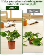 4 Pack Trellis for Indoor Climbing Plant, Small Metal Garden Trellis for Potted Plants, Stake Mini Treleaf Trellis Support for Hoya, Vines, Pothos, Monstera (Black)