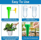 Self Watering Spikes for Plant, 20PCS Self Watering Planter Insert, Plant Watering Spikes with Adjustable Control Valve Switch, Plant Watering Devices for Indoor Outdoor Potted Plants