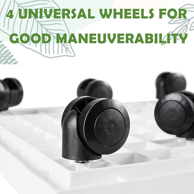 19.7 Inch Square Rolling Plant Caddy Saucer with Wheels, Heavy Duty Wheeled Planter Stand for Potted Plant, Coaster Roller Base Tray with Casters, Flower Pot Dolly Holder for Indoor Outdoor
