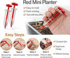 Drawpro 12-Hole Digger Seed Spreader,7 Piece Sowing Seeds Dispenser Set,Mini Seed Dispenser for Small Seeds, Handheld Seed Planter Tool Seed Dibber Multifunctional Spacer Gardening Tools (Green)