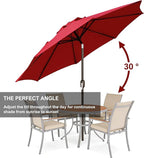 Blissun 9' Outdoor Patio Umbrella, Outdoor Table Umbrella, Yard Umbrella, Market Umbrella with 8 Sturdy Ribs, Push Button Tilt and Crank