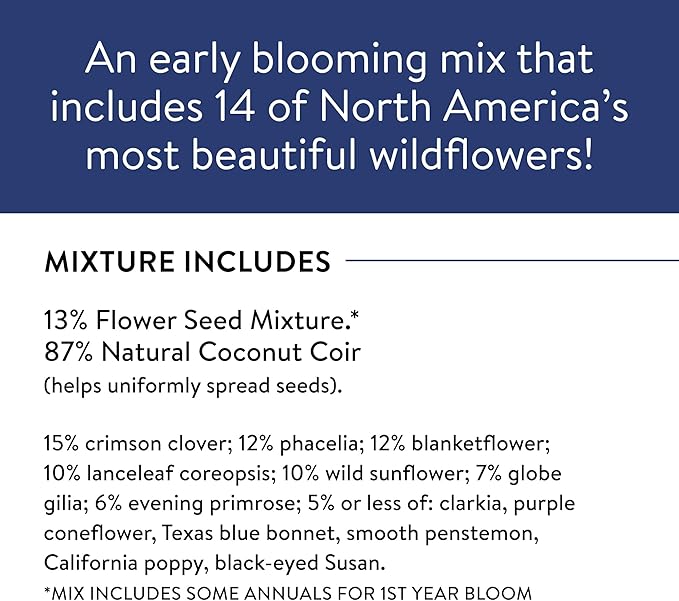 Burpee American Wild Wildflower Seeds | 25,000 Bulk Seeds, Multi, 1 Bag | 13 Varieties of Non-GMO Flower Seeds | Covers 1,000 Sq. Ft. | Grown in the USA