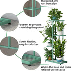 LINZINAR Metal 4 Tier 5 Potted Indoor Outdoor Plant Stand Shelf Planter Display for Patio Garden Corner Balcony Living Room