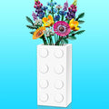 Vase for LEGO 10347 10280 10328 Flowers, for Lego Flower Bouquet Building Set,Display Stand for LegoRoses Cherry Blossom Sunflower Tulips Daffodils Lotus-Gift for Lego Flowers Lover(vase only)-White