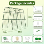 65"×48" Cucumber Trellis for Raised Bed, U-Shape Garden Trellis for Climbing Plants Outdoor, Metal Arch Vegetables Trellis, Detachable Cucumber Plant Support for Tomato,Squash