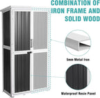 5FT Outdoor Storage Shed with 3-Level Adjustable Shelves – Durable, Weather-Resistant & Secure Storage Solution for Patio, Garden & Garage (White)