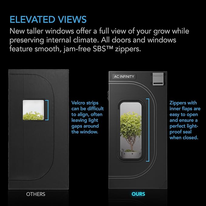 AC Infinity CLOUDLAB 866, Advance Grow Tent 5x5, Thickest 1" Poles, 2000D Mylar Canvas, Lab-Tested Highest Reflectivity, Largest Zipper Window, Controller Mount Plate, 60" x 60" x 80" Indoor Growing