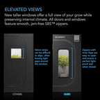 AC Infinity CLOUDLAB 816 Advance Grow Tent, 120"x60"x80" Thickest 1 in. Poles, Highest Density 2000D Diamond Mylar Canvas, 10x5 for Hydroponics Indoor Growing