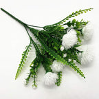 CATTREE Artificial Dandelion Plants, Plastic Flowers Shrubs Bushes Fake Grass Wedding Indoor Outdoor Home Garden Arrangements Party Decoration Planting Filler White 4 Pack