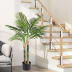 DUMOS 47in Artificial Palm Tree, Tall Faux Fake Plants Indoor with Black Planter Pot and Lifelike Leaves, Maintenance Free Artificial Silk Tree for Home, Office, House, Living Room, Porch Decor