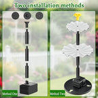 Solar Water Fountain, Upgrade Solar Fountain Pump Kit with 4 Nozzles & 9.94ft Cable, Outdoor 2w Solar Fountain for Bird Bath, Garden, Pool, Pond