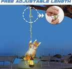 Joliyoou Easter Yard Décor, 6.9" H Resin Rabbit Climbing On A 23.6" L Vine with Solar LED Light, Waterproof Hanging Bunny Figurine Outdoor Statues with Hook for Garden Wall Balcony Tree Decoration