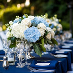 Coferset 4Pcs Baby Blue Hydrangea Artificial Flowers for Outdoors Lifelike Faux Hydrangea Real Touch Fake Flowers Home Wedding Christmas Office Party Living Room Decoration,22inch