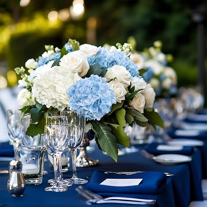 Coferset 4Pcs Baby Blue Hydrangea Artificial Flowers for Outdoors Lifelike Faux Hydrangea Real Touch Fake Flowers Home Wedding Christmas Office Party Living Room Decoration,22inch