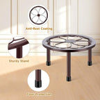Amaoot 5 Pack Metal Plant Stand, Anti-Rust Iron Plant Stands for Indoor and Outdoor, Heavy Duty Flower Pot Stands for Multiple Plant, Black Potted Plant Holder for Garden Home (5 Pack Brown)