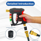 DUSICHIN Garden Hose Connector Pressure Washer Gun to Water Garden Hose Adapter, 3/4 INCHES GHT Male And Female to Power Washer Wand Handle M22 Female Fitting 3/4" GHT To M22 Joint DUS2623