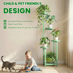 TOSKING 5 Tier Tall Plant Stand Indoor Outdoor,Anti-Tip Plant Stand indoor, Wide Base for Pots, Child and Pet Friendly,Heavy Duty Corner Shelf for Plants & Decor, Space Saving ,Tiered Metal Flower Pot Stand for Balcony, Garden, Living Room, Patio ( Sag...