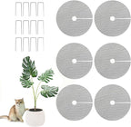 Livious 6 Pcs Plant Pot Grids Protectors from Cats,Squirrels Digging and Animals,15.7 Inch Cuttable Plant Pot Soil Covers for Outdoor Indoor,Adapts to Different Pot Sizes