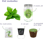 Hydroponic Growing Kit, Self-Watering Mason Jar Herb Garden Starter Kit Indoor, Windowsill Herb Garden, Grow Your Own Herbs from Organic Seeds (Basil)
