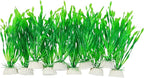 AQUANEAT Fish Tank Artificial Plants, Aquarium Plastic Seaweed Decoration, 4Inch Tall Fake Green Accessories, 10 Packs