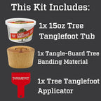Tanglefoot Tree Care Kit – Sticky Tree Wrap & Applicator | Non-Toxic Outdoor Barrier for Crawling Insects | Includes 15oz Tree Tanglefoot, 3" x50' Tree Wrap & Applicator Tool