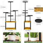 Plant Stand 6 Tier Indoor Metal Plant Shelf for Multiple Plants Corner Tall Flower Holders for Living Room Bedroom Patio Balcony, Black (6 Tier-Extra Large-Black+Rustic Brown)