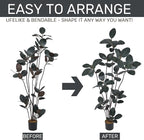 Artificial Rubber Tree 7.2FT(86in) Tall Faux Trees with Realistic Leaves, Fake Rubber Floor Potted Artificial Plants for Home Office Living Room Indoor Outdoor Decor (7.2feet,1Pack)