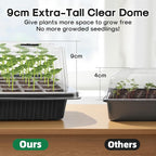 BlumWay Seed Starter Tray with Grow Light,2 Pack 80 Cells Seedling Tray Kit with Humidity Dome/Indoor Plant Starter Kit, Adjustable Brightness Plant Germination Trays-Black