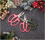Leize Flower Scissors, Premium Thickened Stainless Steel Floral Shears, Strong Pruner for Flowers, Branches and Leaves (Grey Green Slender)