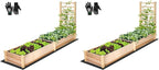 VIVOSUN Wooden Raised Garden Bed, 48 x 24 x 30 Inches, Outdoor Wood Planter Box with Gloves and a Liner, with Trellis for Vine Climbing for Garden, Patio, Balcony, Backyard and Outdoors (Pack of 2)