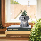 DIYOMR Cute Animals Planter, Mini Ceramic Cartoon Animal Shaped Succulent Flower Pot Indoor Air Plants Holder, Smooth Shiny Decorative Flower Cactus Planter - Plants Not Included (Koala)